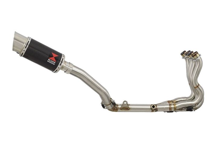 De Cat Exhaust System + 200mm Round Carbon Silencer SUZUKI GSXR 750 K6 K7 2006-2007 Black Widow