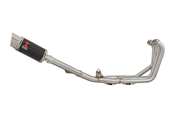 Exhaust System + 200mm Round Carbon Silencer HONDA CBR600 CBR 600 1991-1998 FM-FW Black Widow