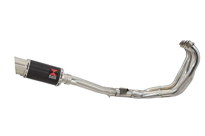 Exhaust System with 200mm Round Carbon Silencer YAMAHA FZR1000 FZR 1000 EXUP Black Widow