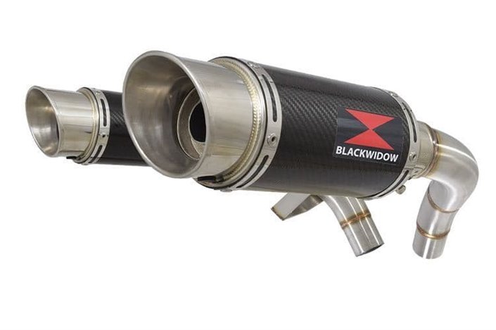 Exhaust Silencers 200mm Round Carbon HONDA ST1100 (SC26) Pan European Black Widow