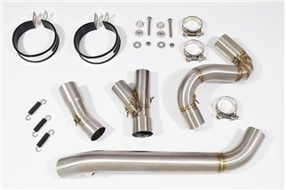 Tubes De Raccordement D'Échappement + Silencieux Ronds En Carbone De 200 mm HONDA VFR 800 VTEC (RC46) 2002 - 2013 Black Widow