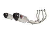 4-2 Performance Exhaust System 200mm Oval Stainless Carbon Tip Silencer SUZUKI GSX1300R Hayabusa 1999-2007 Black Widow