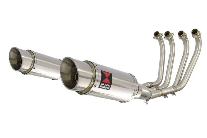 4-2 Exhaust System 200mm Round Stainless Silencers YAMAHA XJR1200 XJR 1200 Black Widow