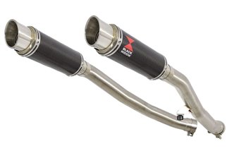 4-2 Exhaust Silencers 230mm GP Round Carbon KAWASAKI ZZR 1400 Ninja ZX14 2008-2011 Black Widow