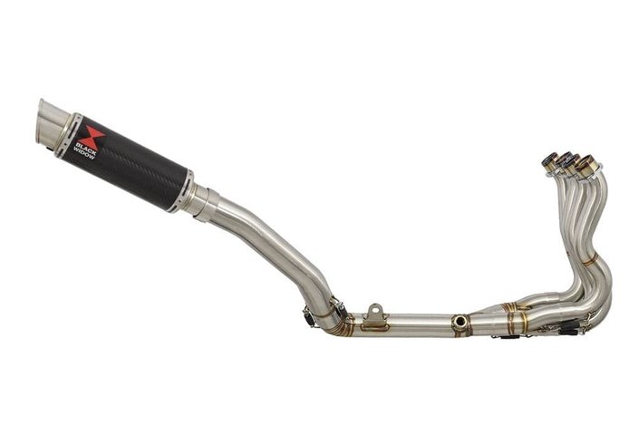 De Cat Exhaust System + 230mm GP Round Carbon Silencer SUZUKI GSXR 750 K6 K7 2006-2007 Black Widow