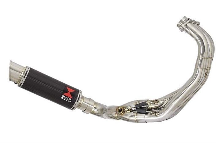 De-Cat Exhaust System 230mm GP Round Carbon Silencer YAMAHA FJ09 FZ09 Black Widow