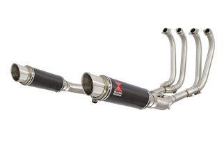 4-2 Exhaust System 230mm GP Round Carbon Silencers SUZUKI GSX1400 Black Widow