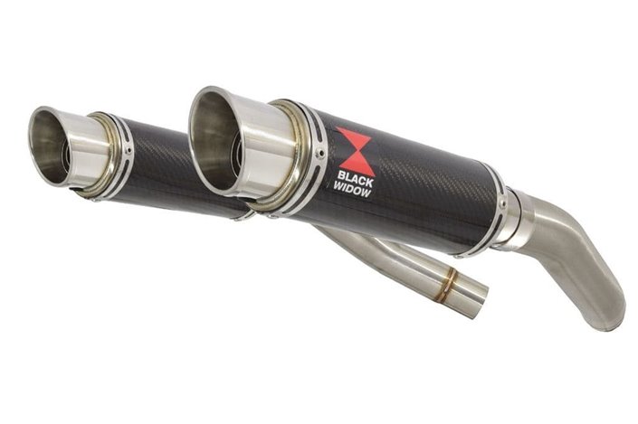 Exhaust Silencers 230mm GP Round Carbon HONDA ST1300 Pan European (SC51) Black Widow