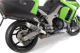 4-2 Avec Silencieux D'Echappement Sacoches Latérales 230mm Gp Round Carbon KAWASAKI Z1000 2010-2019 Black Widow