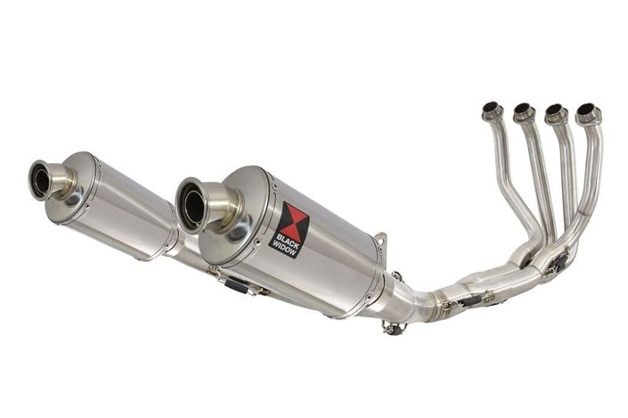 4-2 De-Cat Performance Exhaust System 230mm Oval Stainless Silencers KAWASAKI Z900RS & Cafe Black Widow