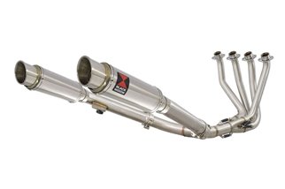 4-2 Exhaust System + 230mm GP Round Stainless Silencers HONDA CBR 1100 XX Blackbird Black Widow