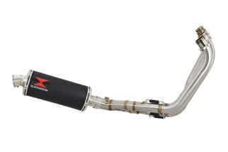 Low Level De-Cat Exhaust System 300mm Oval Black Stainless Silencer HONDA CBR650R 2019-2020 Black Widow