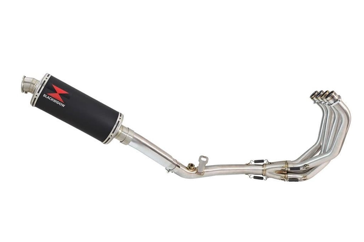 Race De Cat Exhaust System + 300mm Oval Black Stainless Silencer HONDA CB600 (PC41) Hornet 2007-2013 Black Widow