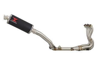 De Cat Exhaust System + 300mm Oval Black Stainless Silencer SUZUKI GSXR 750 K6 K7 2006-2007 Black Widow