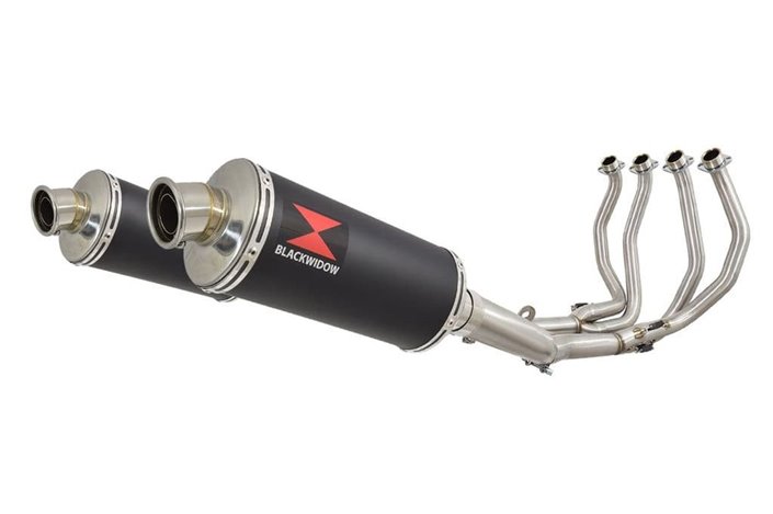 4-2 Performance Exhaust System 300mm Oval Black Stainless Silencer SUZUKI GSX1300R Hayabusa 1999-2007 Black Widow