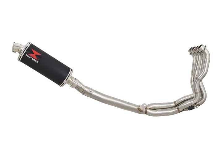 De Cat Exhaust System Titanium Link Pipe 300mm Oval Silencer 300BS SUZUKI GSXR 1000 L7-M0 Black Widow