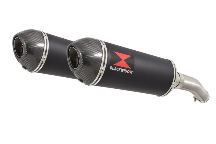 Exhaust Silencers 300mm Oval Black Stainless Carbon tip YAMAHA FJR 1300 2006-2020 Black Widow