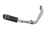 Low Level De-Cat Exhaust System 300mm Oval Black Stainless Carbon Tip Silencer HONDA CBR650R 2019-2020 Black Widow