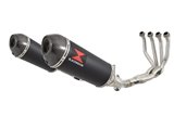 4-2 De-Cat Performance Exhaust System 300mm Oval Black Stainless Carbon Tip Silencers KAWASAKI Z900RS & Cafe Black Widow