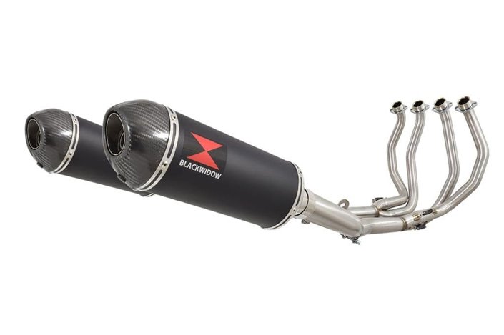 4-2 Performance Exhaust System 300mm Oval Black Stainless Carbon Silencer SUZUKI GSX1300R Hayabusa 1999-2007 Black Widow