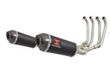 4-2 Exhaust System 300mm Oval Black Stainless Carbon Tip Silencers SUZUKI GSX1400 Black Widow