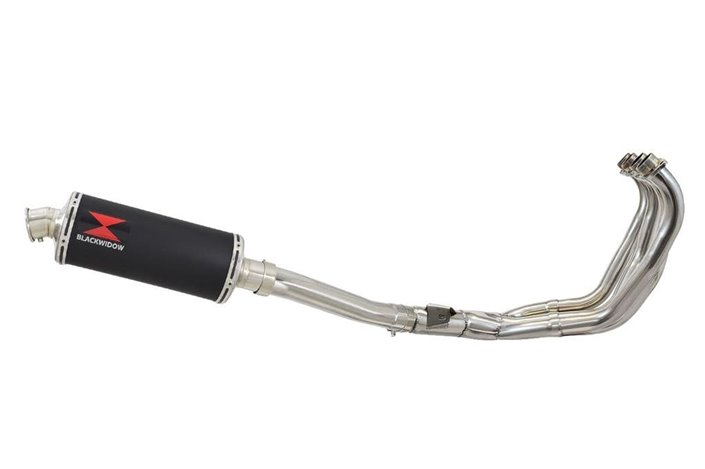 Exhaust System with 300mm Oval Black Stainless Silencer YAMAHA FZR1000 FZR 1000 EXUP Black Widow