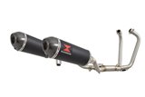 Twin Exhaust System 300mm Oval Black Stainless Carbon Silencer SUZUKI GW 250 Inazuma 2012-2017 Black Widow