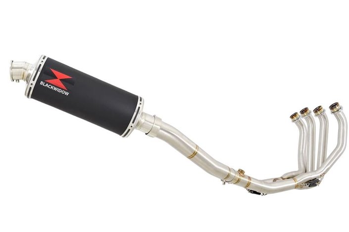 De Cat High Level Exhaust System 300mm Oval Black Stainless Silencer YAMAHA R6 YZF600 2017-2020 (RJ27) Black Widow