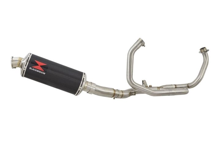 De Cat Race Exhaust System + 300mm Oval Carbon Silencer SUZUKI SFV 650 Gladius 2009-2016 Black Widow