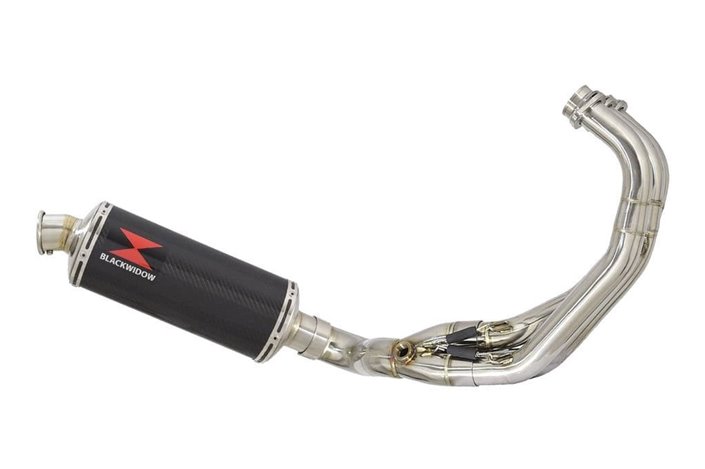 Scarico De-Cat Silenziatore Ovale In Carbonio Da 300 mm YAMAHA FJ09 FZ09 Black Widow