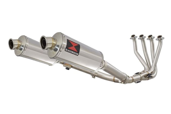 4-2 Exhaust System + 300mm Oval Stainless Silencers HONDA CBR 1100 XX Blackbird Black Widow