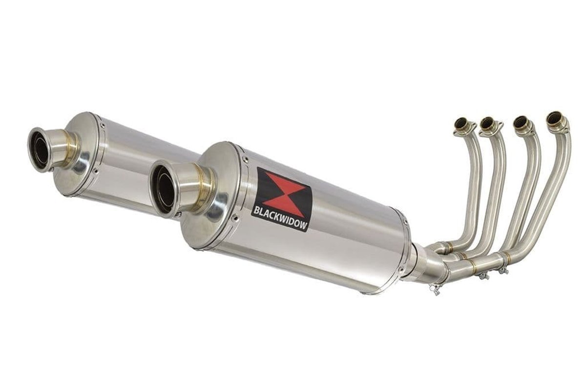 4-2 Exhaust System 300mm Oval Stainless Silencers YAMAHA XJR1200 XJR 1200 Black Widow