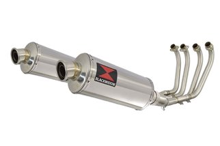 4-2 Exhaust System 300mm Oval Stainless Silencers YAMAHA XJR1200 XJR 1200 Black Widow