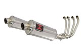 4-2 Exhaust System 300mm Oval Stainless Silencers YAMAHA XJR1200 XJR 1200 Black Widow