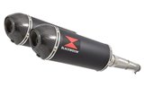 Exhaust Silencers 300mm Oval Black Stainless Carbon Tips HONDA GL1500 Goldwing Black Widow