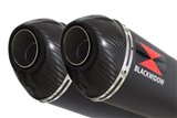 Exhaust Silencers 300mm Oval Black Stainless Carbon Tips HONDA GL1500 Goldwing Black Widow