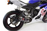 De-Cat-Auspuffanlage 300 mm Ovaler Schalldämpfer Mit Edelstahl-Carbonspitze YAMAHA R6 YZF600 2006-2016 Black Widow