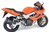 Auspuffanlage 300 mm Schwarze Ovale Carbon-Endschalldämpfer HONDA VTR1000 F Firestorm (SC36) Black Widow