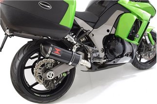 4-2 Silenziatori Con Punta In Carbonio Ovale In Acciaio Inox Nero Da 300 mm KAWASAKI Z1000 SX 2010-2019 Black Widow