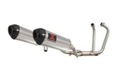 Dual Exhaust System Ovaler Schalldämpfer Mit 300 mm Carbonspitze SUZUKI GW 250 Inazuma 2012-2017 Black Widow