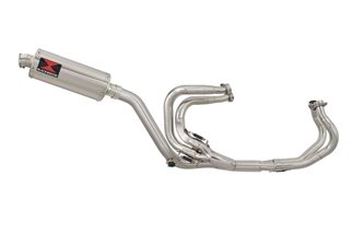 High level Exhaust System 300mm Oval Stainless Silencer HONDA VFR800 1997-2003 (RC46) Black Widow