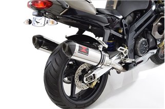 300 mm Ovale Edelstahl-Auspuffe + Carbon-Spitze APRILIA SL1000 Falco 1999-2005 Black Widow