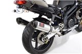 300 mm Ovale Edelstahl-Auspuffe + Carbon-Spitze APRILIA SL1000 Falco 1999-2005 Black Widow