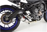 De-cat Exhaust System 300mm Oval Stainless Carbon Tip Silencer YAMAHA MT09 2013-2020 Black Widow