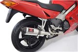 Ligne D'Échappement Complète + Silencieux Ovale 300mm Avec Embout Carbone Inox HONDA VFR800F VFR 800 1997-2003 (RC46) Black Wido