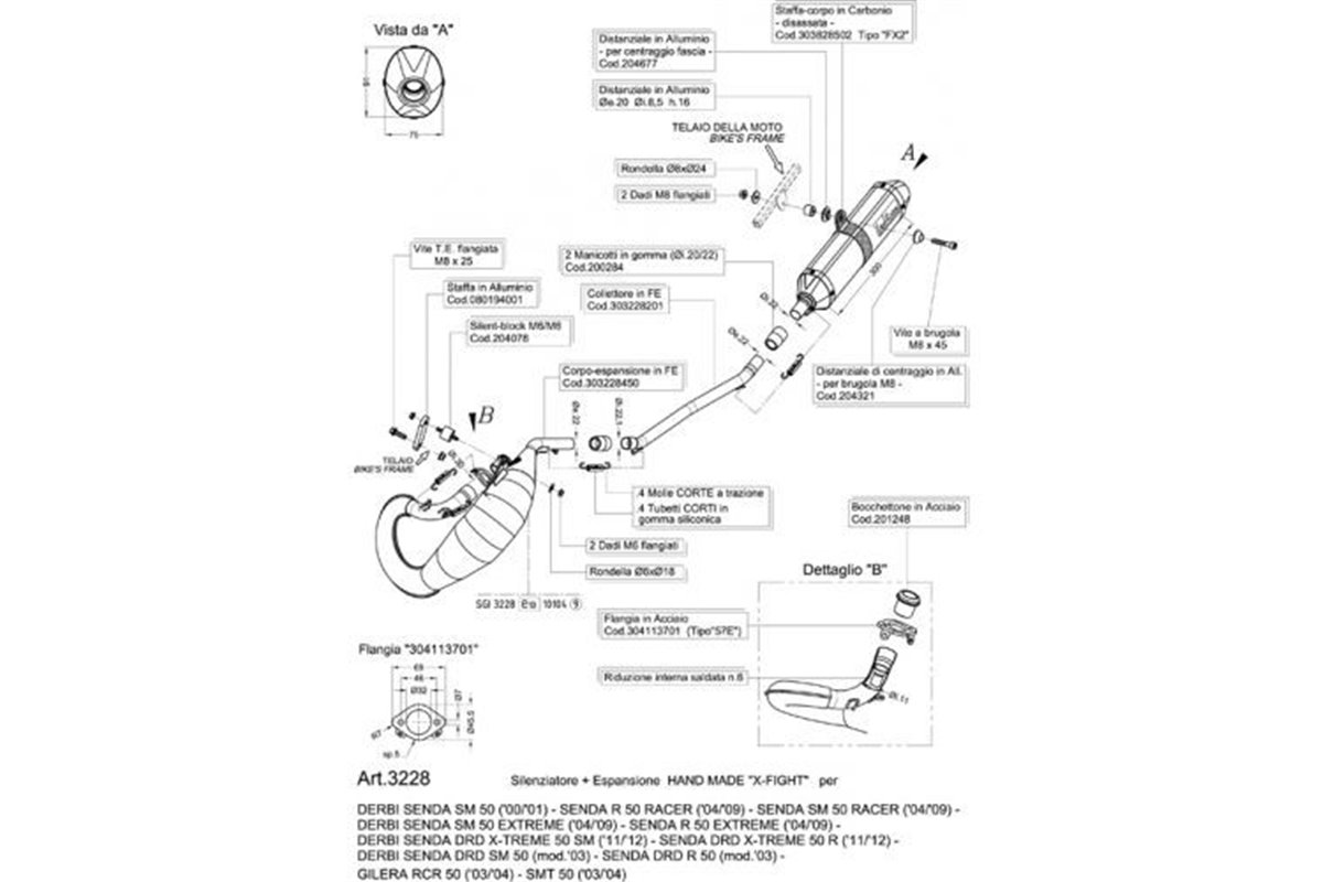 Komplette Auspuffanlage Leovince X-Fight Gilera Gilera Rcr 50 2003 - 2004