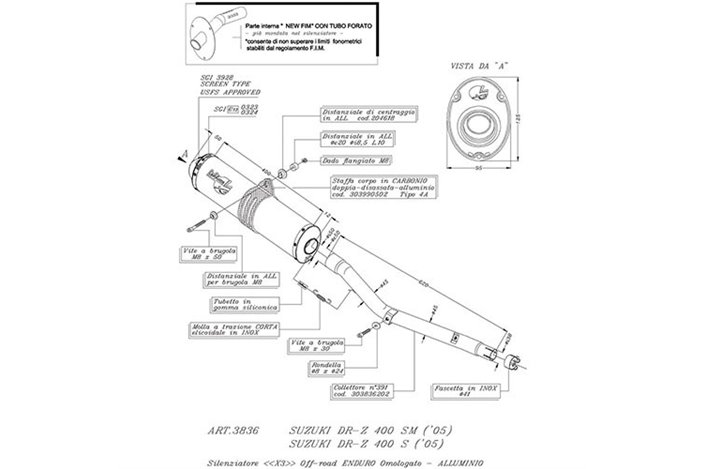 Exhaust Silencer Leovince X3 Suzuki Dr-Z 400 S/Sm 2001 - 2008