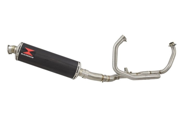 De Cat Race Exhaust System + 400mm Oval Carbon Silencer SUZUKI SFV 650 Gladius 2009-2016 Black Widow