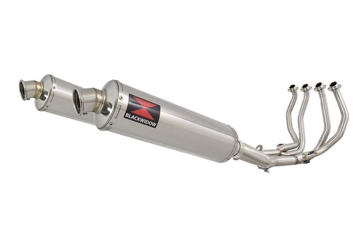 4-2 Performance Exhaust System 400mm Round Stainless Silencer SUZUKI GSX1300R Hayabusa 1999-2007 Black Widow