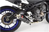 De-cat Exhaust System 400mm Oval Carbon Silencer YAMAHA MT09 2013-2020 Black Widow